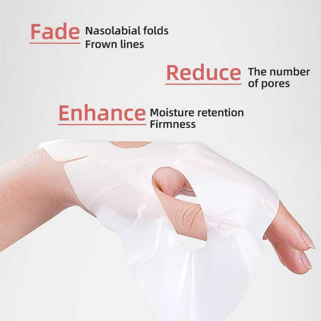 Bio-Deep Collagen Face Mask, Overnight Hydrate Korean Mask - 4PCS | Deeply Hydrating, Pore Minimizing, Firming, Korean Skincare, Ultra-Low Molecular Collagen, Opaque-to-Transparent Absorption
