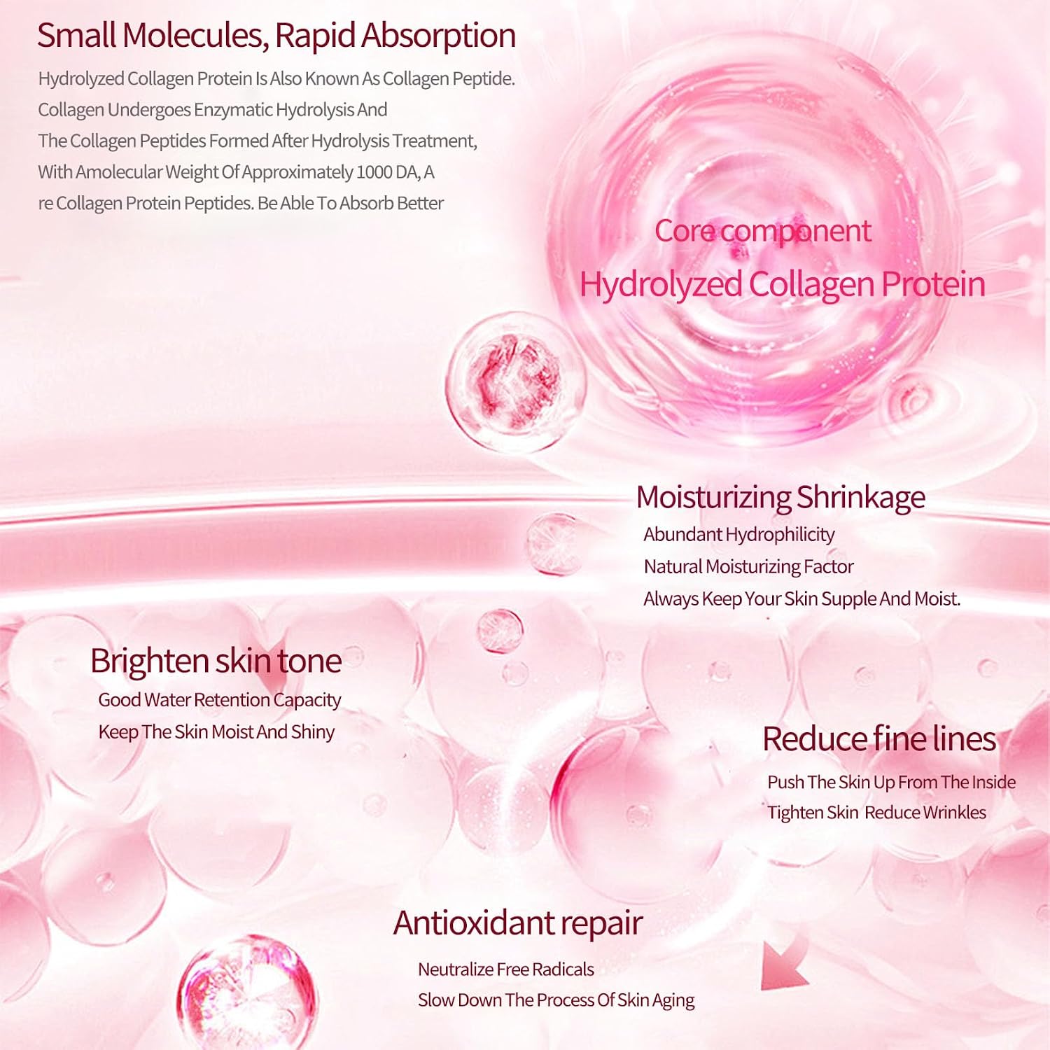 Bio-Deep Collagen Face Mask, Overnight Hydrate Korean Mask - 4PCS | Deeply Hydrating, Pore Minimizing, Firming, Korean Skincare, Ultra-Low Molecular Collagen, Opaque-to-Transparent Absorption