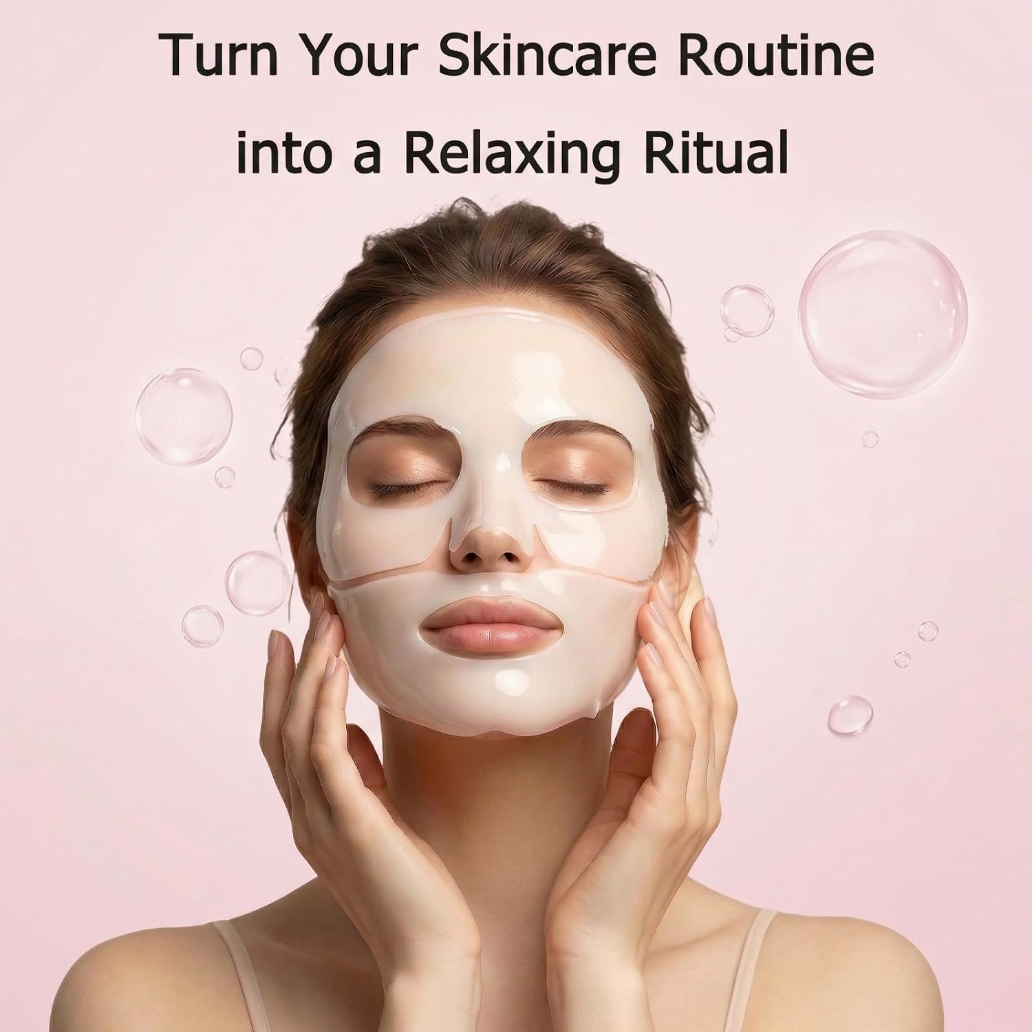 Collagen Face Mask Overnight - Transparent Transforming Korean Hydrogel Mask - Active Complex& Low Molecular Collagen for Glowing Glass Skin - Hydrating & Smoothing Skincare, 8 Sheet