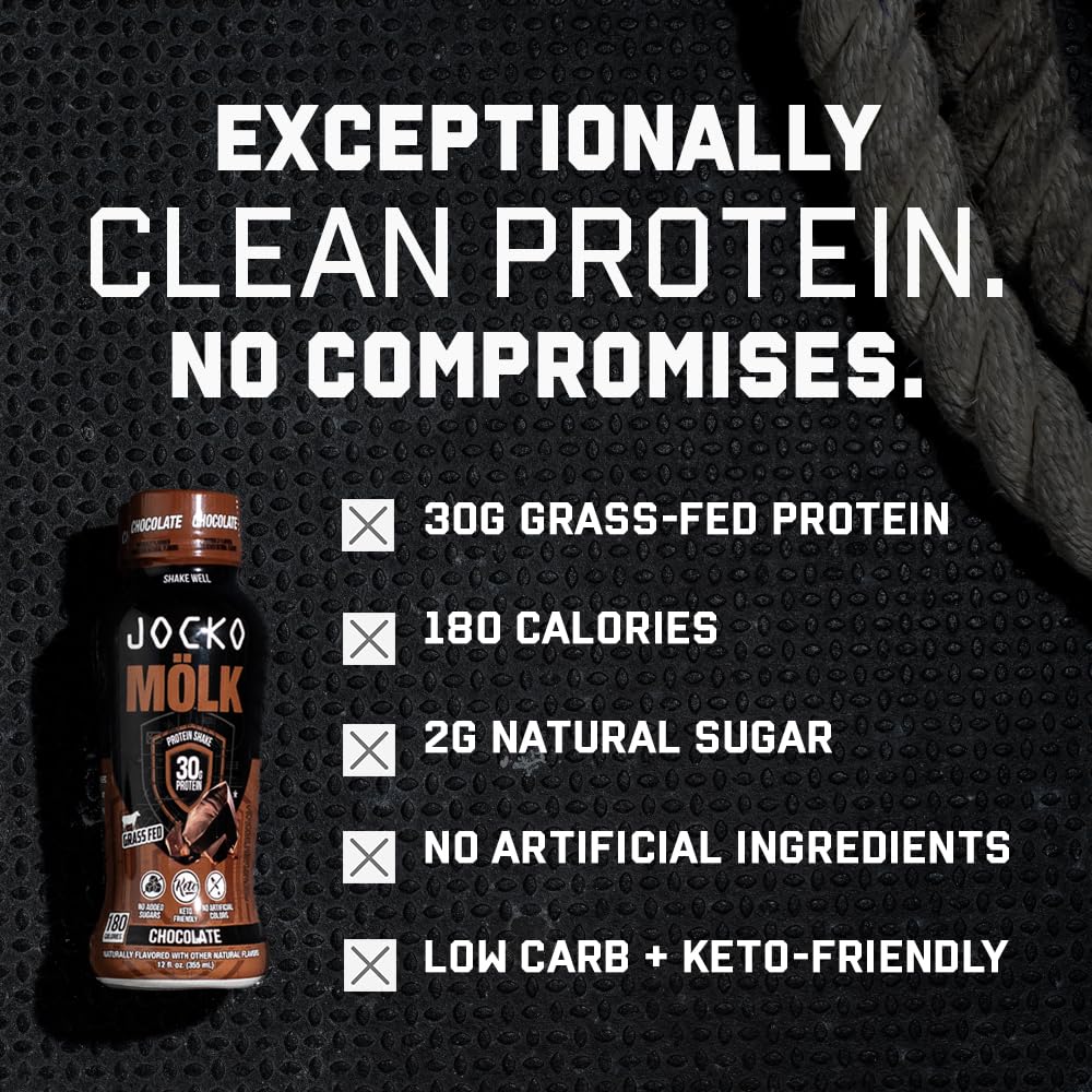 Jocko Fuel High Protein Shakes, Sweet Cream Coffee, 12 fl oz | 12 Pack