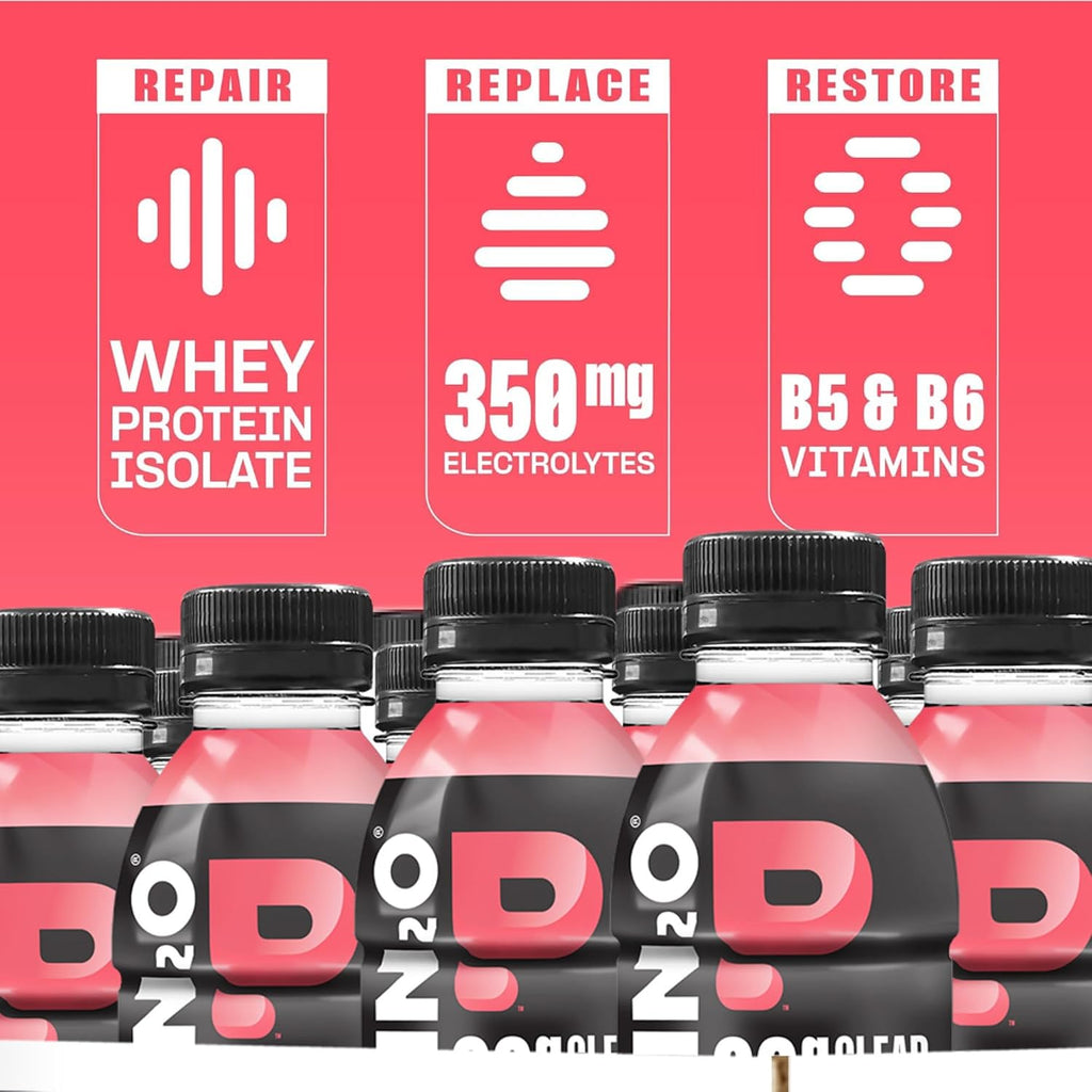Protein2o Hydration Drink - 2-in-1 Liquid Clear Whey Protein Isolate and Electrolyte Drink - 20g Protein, Vitamins B5, B6 - Post-Workout Recovery - 16.9 Fl Oz - 12 Count Strawberry Watermelon