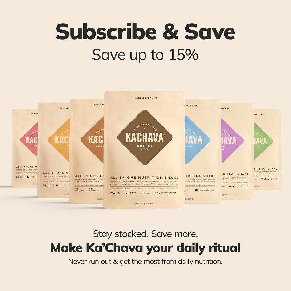 Ka’Chava Whole Body Meal Shake Vanilla 2 lb – Vegan Protein Powder with 85+ Superfoods & Greens – Plant-Based Meal Replacement with Probiotics & Digestive Enzymes – Gluten & Dairy Free (15 Servings)