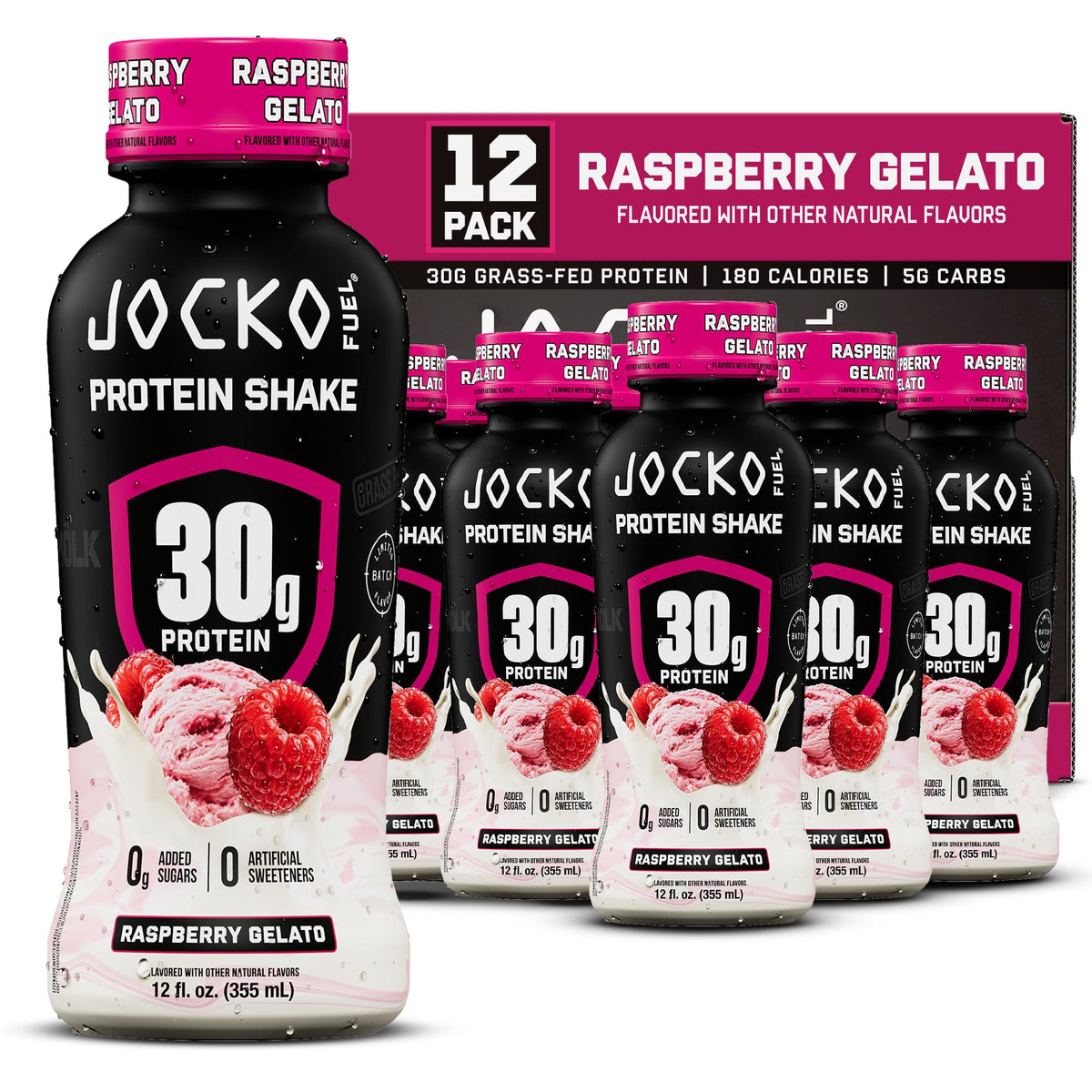 Jocko Fuel High Protein Shakes, Sweet Cream Coffee, 12 fl oz | 12 Pack