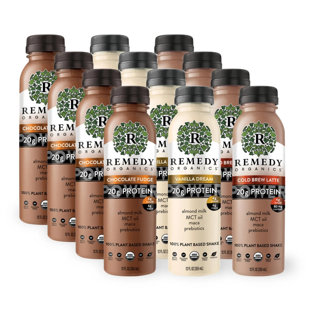 Remedy Organics Vanilla Dream Power 12-Pack | Plant Based MCT Oil Protein Shakes, Ready to Drink | USDA Organic, Vegan, Gluten Free, Dairy Free, Soy Free |12 Vanilla Dream Bottles